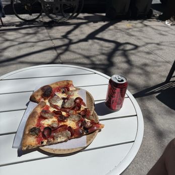 La Flor - Sausage pep slices and a C-0 - Pizza Near Me - Brooklyn, New York