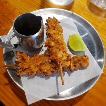 Malai Thai Street Eats - Fried squid tentacles with katsu sauce - Thai Near Me - Houston, Texas Malai Thai Street Eats - Fried squid tentacles with katsu sauce - Thai Near Me - Houston, Texas