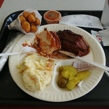 Off The Bone BBQ - Delicious Texas Double with smoked brisket, pork loin, tater salad and okra! Broke da mout'! - Barbeque Near Me - Forest Hill, Texas Off The Bone BBQ - Delicious Texas Double with smoked brisket, pork loin, tater salad and okra! Broke da mout'! - Barbeque Near Me - Forest Hill, Texas
