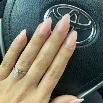 Grand Nails - Bubble Bath Dip Powder with extensions and almond shaping - Nail Salons Near Me - Chicago, Illinois