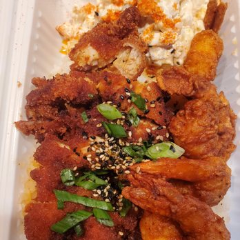 Shootz - Chicken, shrimp with rice and mac salad! Excellent - Hawaiian Near Me - Long Beach, California Shootz - Chicken, shrimp with rice and mac salad! Excellent - Hawaiian Near Me - Long Beach, California