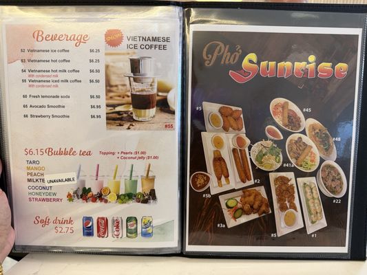 Menu photo 1 Pho Sunrise Surrey, BC