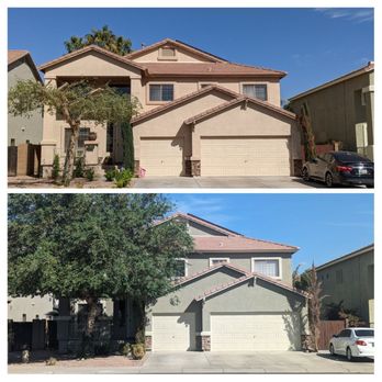 AZ West Painting - Before and after. Our colors were Sherwin Williams Zeus and Relaxed Khaki. - Painters Near Me - Waddell, Arizona AZ West Painting - Before and after. Our colors were Sherwin Williams Zeus and Relaxed Khaki. - Painters Near Me - Waddell, Arizona