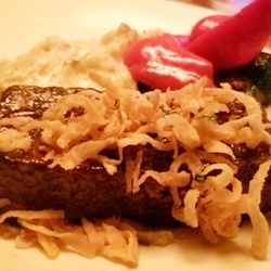 The Keg Steakhouse + Bar - Vegetarian Meatloaf with garlic mashed potatoes and grilled veggies