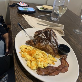 FolkArt - French toast with scrambled eggs and cheese with fresh bacon - American Near Me - Decatur, Georgia FolkArt - French toast with scrambled eggs and cheese with fresh bacon - American Near Me - Decatur, Georgia