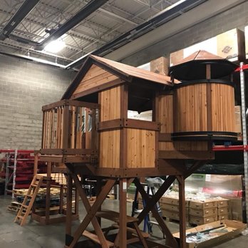 Backyard Assembly - Timbercove Play Set store display I did for Sams Club - Playsets Near Me