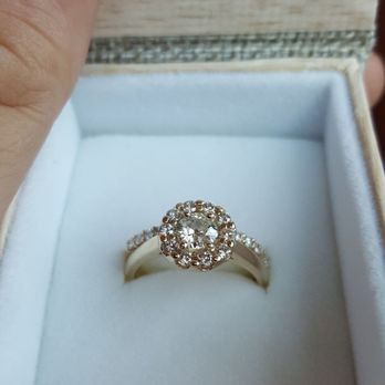 Sarah Poursh Designs - Center is my grandmothers stone, surrounding it are from my fiance's mother's engagement ring, and the gold is combined from both rings. - Jewelry Near Me
