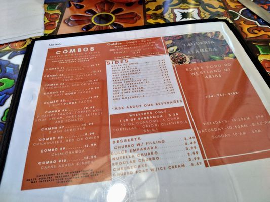 Menu photo 3 Taqueria Alameda Westland, MI