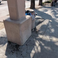 Sylmar/ San Fernando Metrolink Station - Trash overflow.