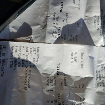 ampm - Picture of the receipt...  See where it only shows RV dump...  it doesn't show "water" - Convenience Stores Near Me - Hesperia, California