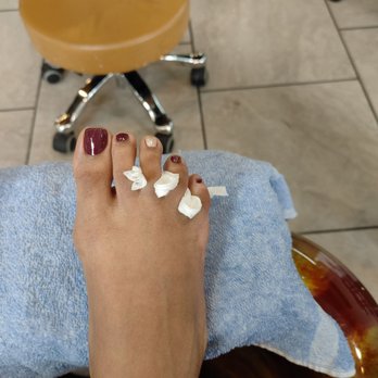Bella Mia Nails & Spa - Deluxe pedicure with a matte plum! - Nail Salons Near Me - Las Vegas, Nevada