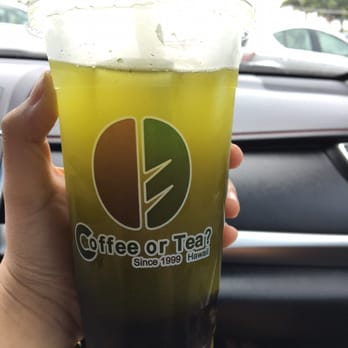 Coffee or Tea? - Kiwi Green Tea with Boba! - Bubble Tea Near Me - Aiea, Hawaii