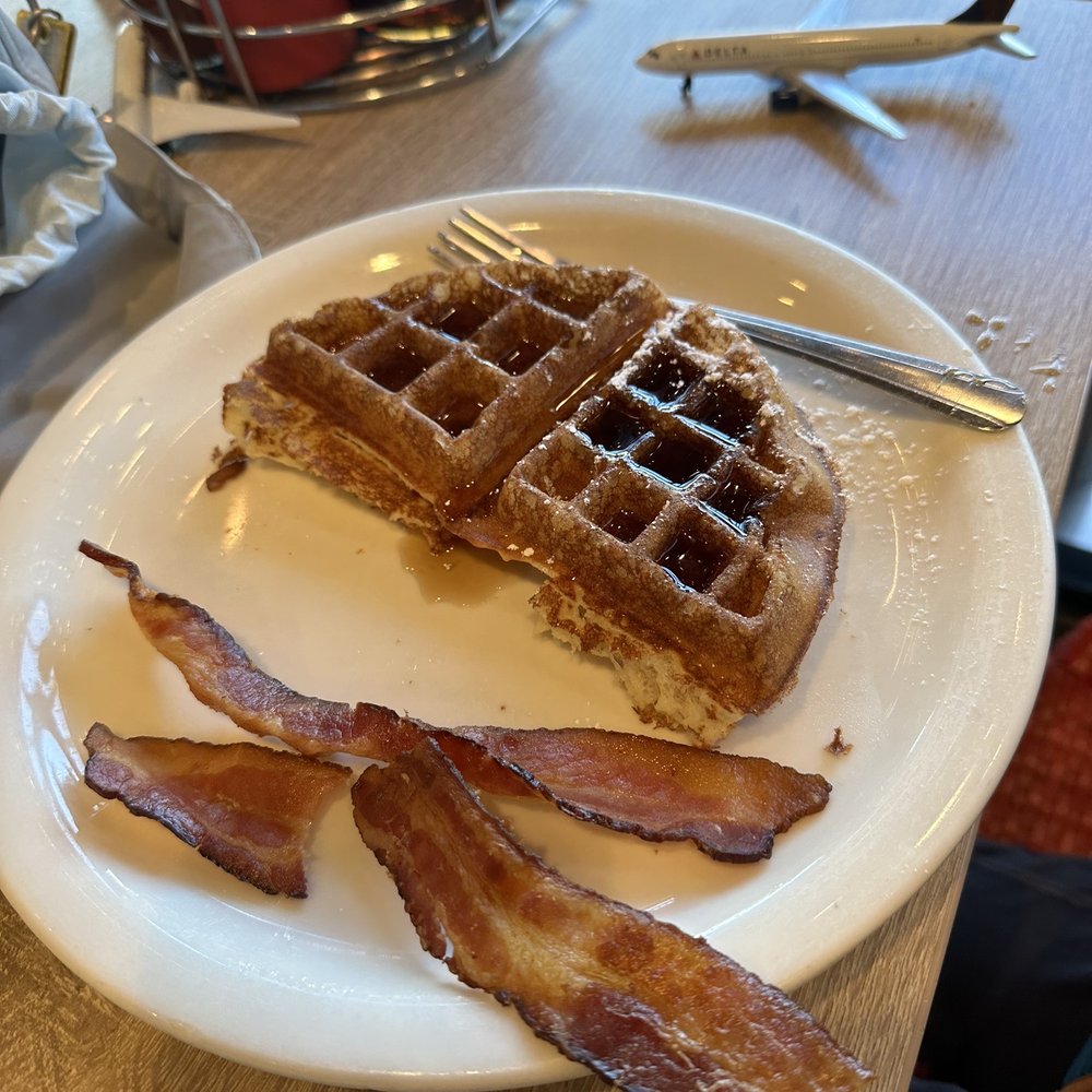 Stacks Pancake House - Kids Waffle with bacon - Breakfast & Brunch Near Me - Dana Point, California Stacks Pancake House - Kids Waffle with bacon - Breakfast & Brunch Near Me - Dana Point, California
