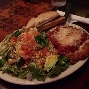 The Mont - The Chicken Parm was great! The chicken is made just right, not soggy but crispy! The sauce was cheesy. Salad = big portion! - Bars Near Me - Norman, Oklahoma The Mont - The Chicken Parm was great! The chicken is made just right, not soggy but crispy! The sauce was cheesy. Salad = big portion! - Bars Near Me - Norman, Oklahoma