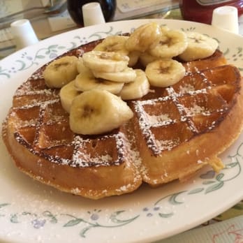 Peach's - waffle with banana - Breakfast & Brunch Near Me - North Conway, New Hampshire Peach's - waffle with banana - Breakfast & Brunch Near Me - North Conway, New Hampshire