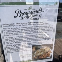Broussard's Bayou Grill - Pensacola - Temporarily Closed