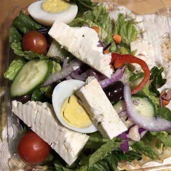 Real Pizza of Narberth - Greek salad with a little missing already. - Pizza Near Me - Narberth, Pennsylvania Real Pizza of Narberth - Greek salad with a little missing already. - Pizza Near Me - Narberth, Pennsylvania