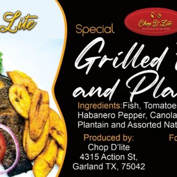 Chop D'Lite - grilled fish and plantains - Caterers Near Me - Garland, Texas