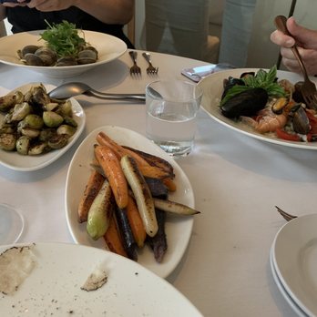 Forte Dei Marmi - Tricolors Carrots, brussel sprouts, Linguine "Alle Vongole", Risotto Pescatora - Italian Near Me - Miami Beach, Florida Forte Dei Marmi - Tricolors Carrots, brussel sprouts, Linguine "Alle Vongole", Risotto Pescatora - Italian Near Me - Miami Beach, Florida