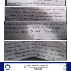 Simi Medical Group - Image-history and my concerns. In the recording he said yes, knows I asked for cognitive test 4 times.
