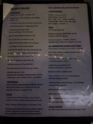 Menu photo 1 Cagney's Saloon Davie, FL Menu photo 1 Cagney's Saloon Davie, FL