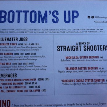 Bluewater Avalon - Drink menu - Seafood Near Me - Avalon, California