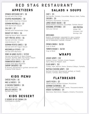 Menu photo 3 Red Stag Restaurant Wytheville, VA Menu photo 3 Red Stag Restaurant Wytheville, VA