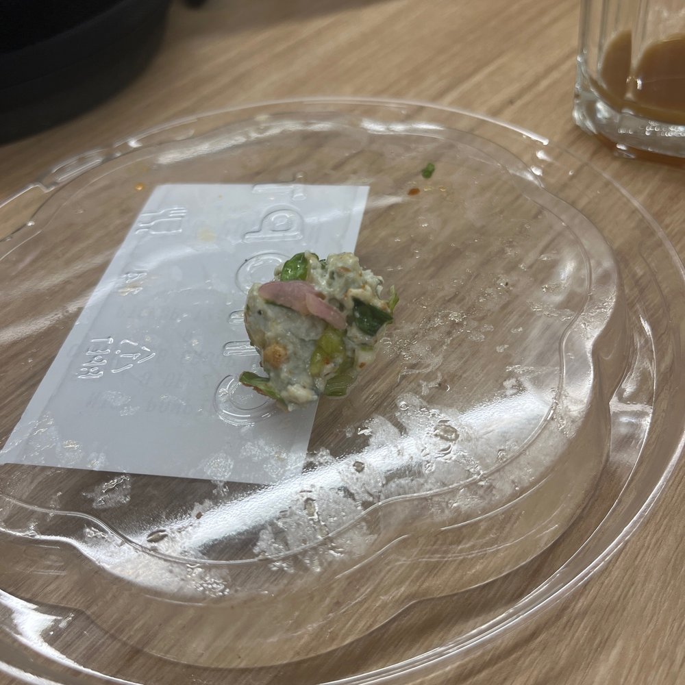 The clump of blue cheese after I had taken a bite out of it The clump of blue cheese after I had taken a bite out of it