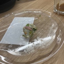 The clump of blue cheese after I had taken a bite out of it