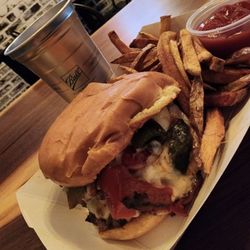 Kenny B's Bar And Grille - Pic is his take on the classic Weirton's own French Burger, it's a double smashburger French Boye' You won't be disappointed.