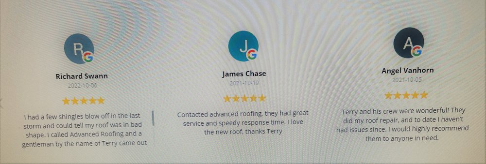 Slide of Advanced Roofing