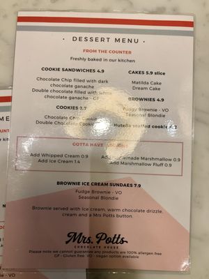 Menu photo 2 Mrs Potts Chocolate House Bristol, BST