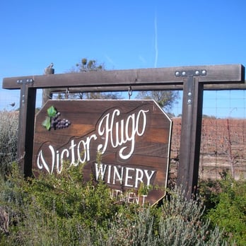 Victor Hugo Winery - a sign for the winery - Wineries Near Me - Templeton, California