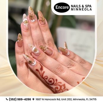 Encore Nails - Transform your nails with our elegant, luxury designs that define sophistication and class! 
 Each set is a statement in style. - Nail Technicians Near Me - Minneola, Florida