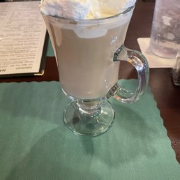 Irish coffee with baileys and homemade whip cream Irish coffee with baileys and homemade whip cream