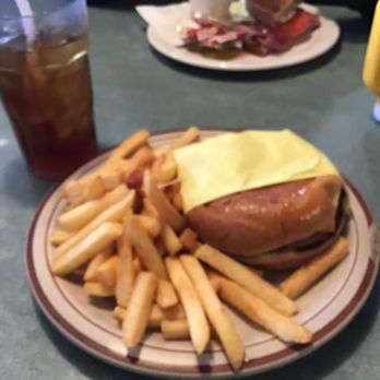 Pappy's Restaurant - Plain cheeseburger, fries, and ice tea. - Mexican Near Me - Santa Maria, California