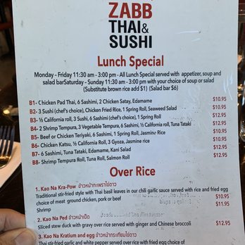 Zabb Thai & Sushi - Sushi Lunch specials - Sushi Bars Near Me - Davie, Florida