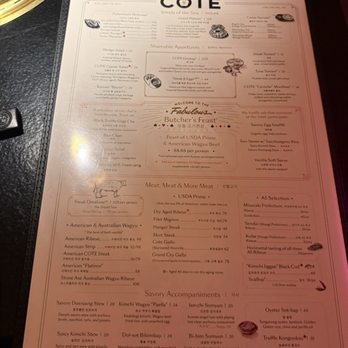 Cote - Menu - Steakhouses Near Me - Las Vegas, Nevada Cote - Menu - Steakhouses Near Me - Las Vegas, Nevada