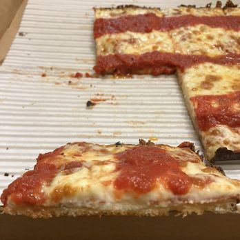 Pizza Monkey - Why so thin and dense for DETROIT style? - Pizza Near Me - Rockville, Maryland Pizza Monkey - Why so thin and dense for DETROIT style? - Pizza Near Me - Rockville, Maryland