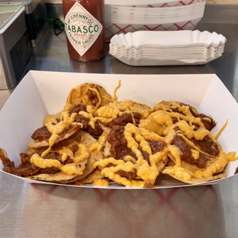 What Up Dogs - a box of cheese fries - Hot Dogs Near Me What Up Dogs - a box of cheese fries - Hot Dogs Near Me