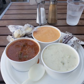 Lobster West - Flight of Soups- Not very good. Stick to rolls - Seafood Near Me - Coronado, California Lobster West - Flight of Soups- Not very good. Stick to rolls - Seafood Near Me - Coronado, California