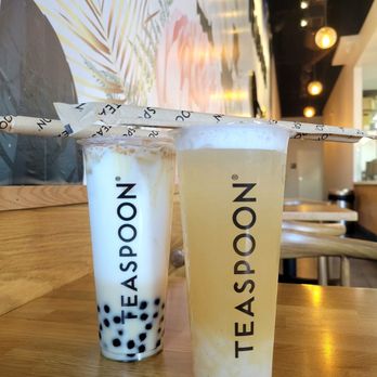 Teaspoon - Their seasonal Honeycomb Banana Milk with boba and Honey Pear-adise with lychee jelly. - Bubble Tea Near Me - Las Vegas, Nevada