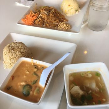 Monster Thai - Lunch specials- red curry & brown rice, lemongrass soup and the pad Thai and fried rice in the background. Yum! So delicious! - Thai Near Me - Sherman Oaks, California Monster Thai - Lunch specials- red curry & brown rice, lemongrass soup and the pad Thai and fried rice in the background. Yum! So delicious! - Thai Near Me - Sherman Oaks, California