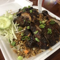 Jerk chicken and fried rice