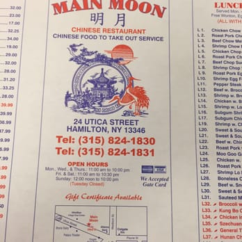 Main Moon Restaurant - Location information - Chinese Near Me - Hamilton, New York Main Moon Restaurant - Location information - Chinese Near Me - Hamilton, New York