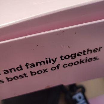 Crumbl - Reston - My box had melted chocolate residue and bits all over it from the employee's gloves after they handled cookies. - Bakeries Near Me - Reston, Virginia