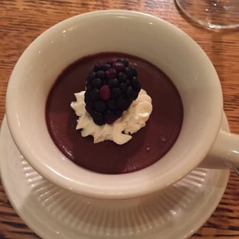 Cork and Table - Dark (Callabaut) Belgian chocolate pot de creme (gluten-free)  yummy and not overly sweet. Yes!! - Wine Bars Near Me - Fredericksburg, Virginia