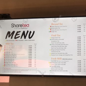 Sharetea - Menu as of 1/17/2022 - Bubble Tea Near Me - Fairfield, California Sharetea - Menu as of 1/17/2022 - Bubble Tea Near Me - Fairfield, California