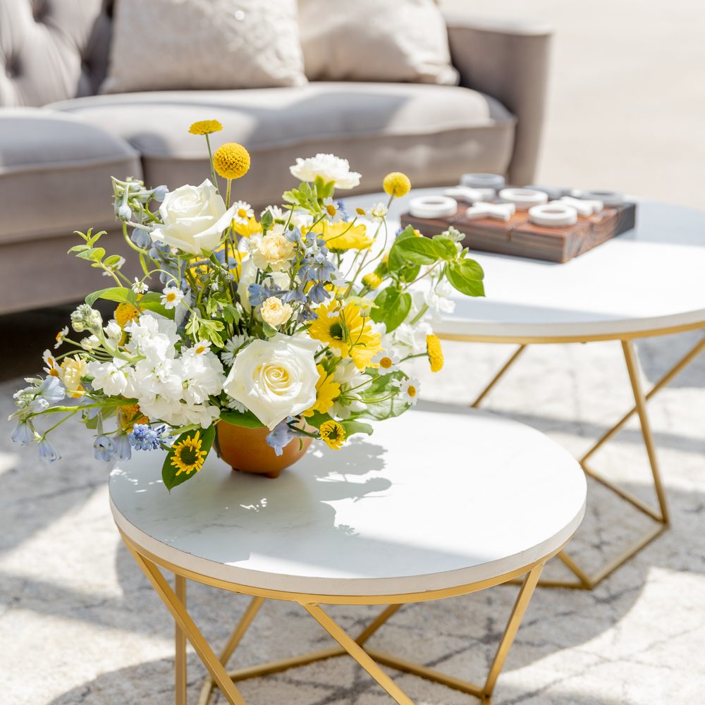 The tables were the perfect touch, along with the couches and games!