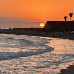 San Onofre State Beach - Sun setting--usually sun sets over the ocean in California